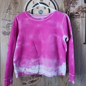 Hanes Tie Dye Hot Pink Cropped Sweatshirt